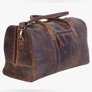 Genuine Buffalo Leather Duffle Bag 20x11x7